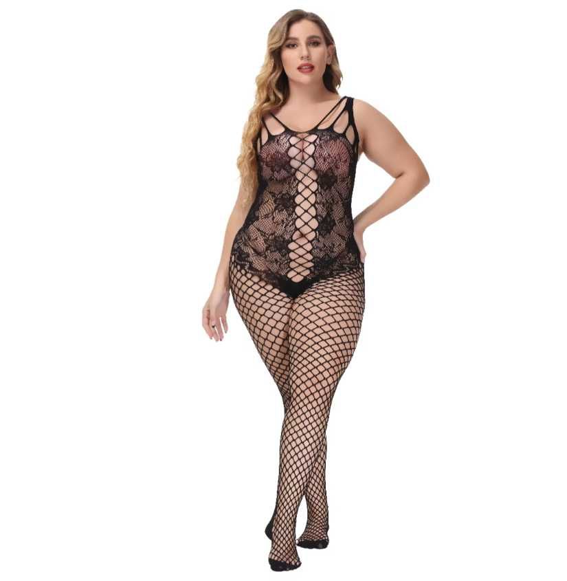 B006 bielizna erotyczna PLUS SIZE bodystocking body komplet XL/6XL