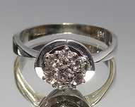 Pierścionek z diamentami, 0,23ct, złoto 750