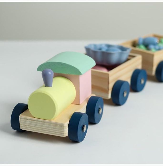 ХІТ! Деревʼяний потяг Fun Game магнітна риболовля, сортер 57841