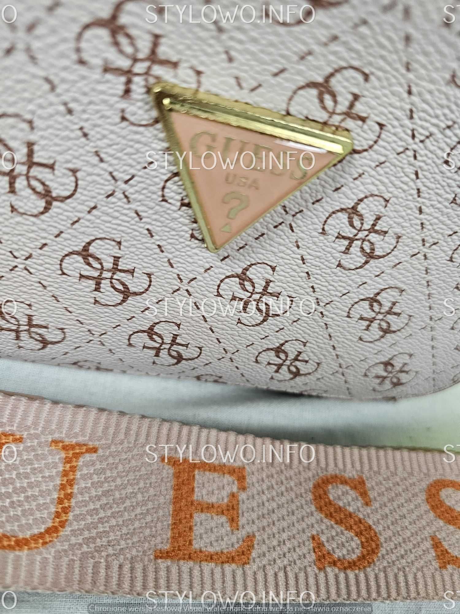Torba Guess nowość pudrowy roz monogram listonoszka hit