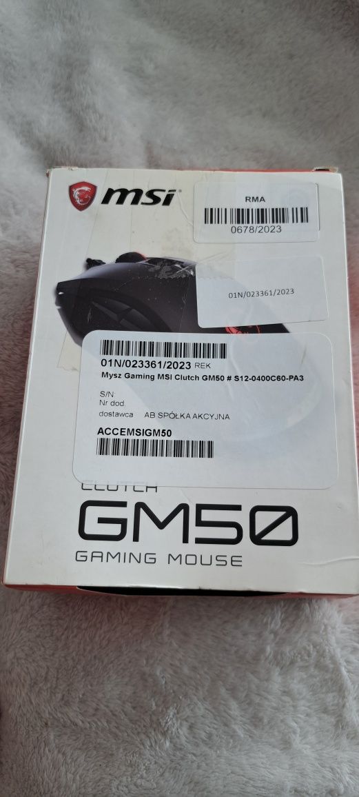 Mysz gaminng msi gm50