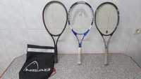 3 raquetes de tenis da head em carbone