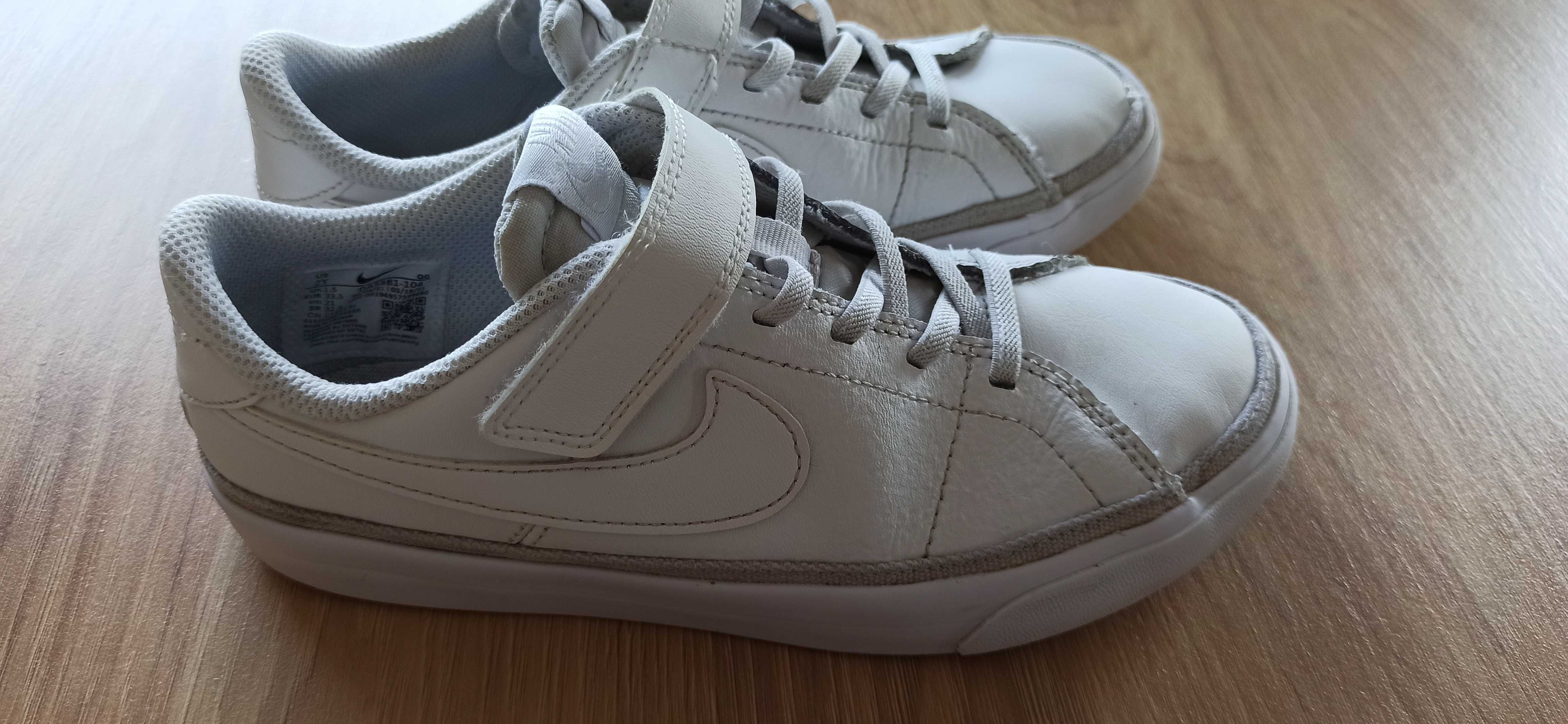 Buty sneakersy chłopięce białe Nike Court Legacy Rozmiar 33,5