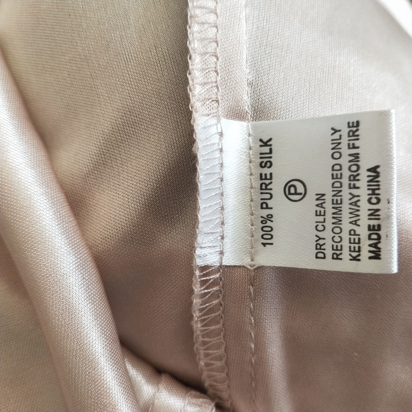 Koszulka, top, tunika 100% Pure Silk Traffic People beż złoto M/L