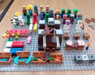 Figurki ludziki Minecraft, zwierzęta, TnT, craftingtable, bronie