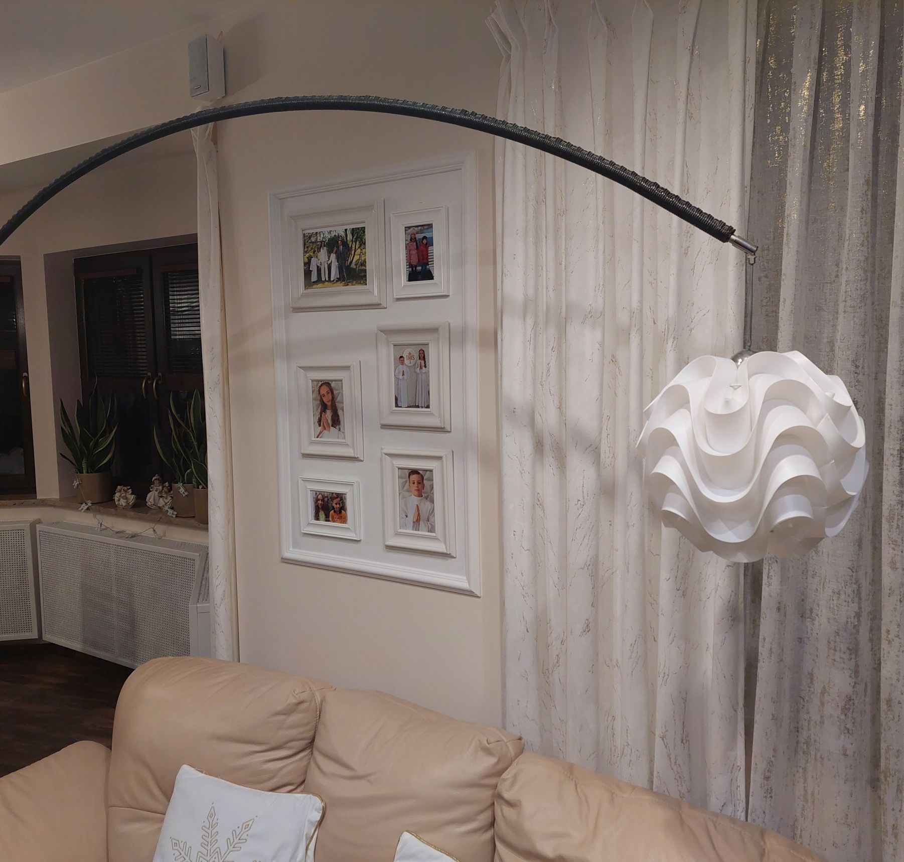 Lampa łukowa,podłogowa,stojąca KLER, rattan