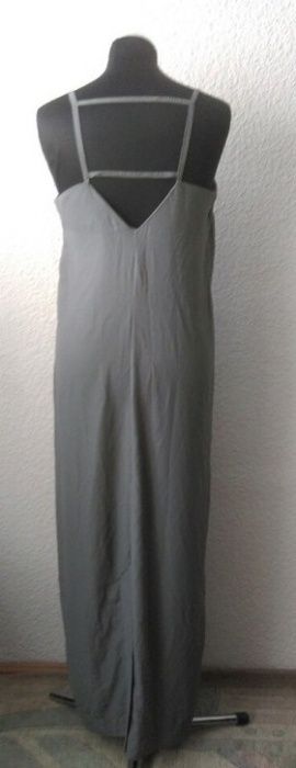 szara gołębia sukienka maxi długa na ramiączka Lato 38 40 M L