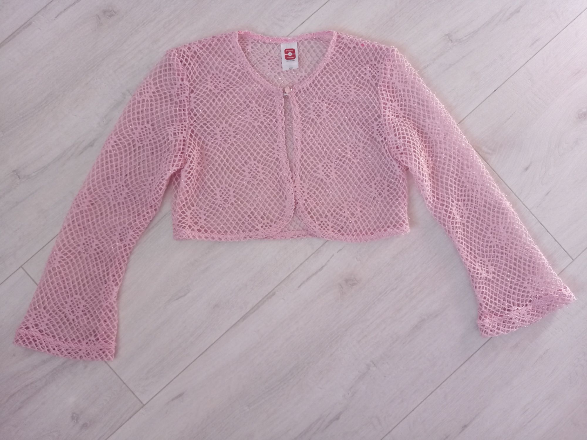 Bolerko 140 146 dziewczęce balik sweterek rozpinany koronka H&M C&A