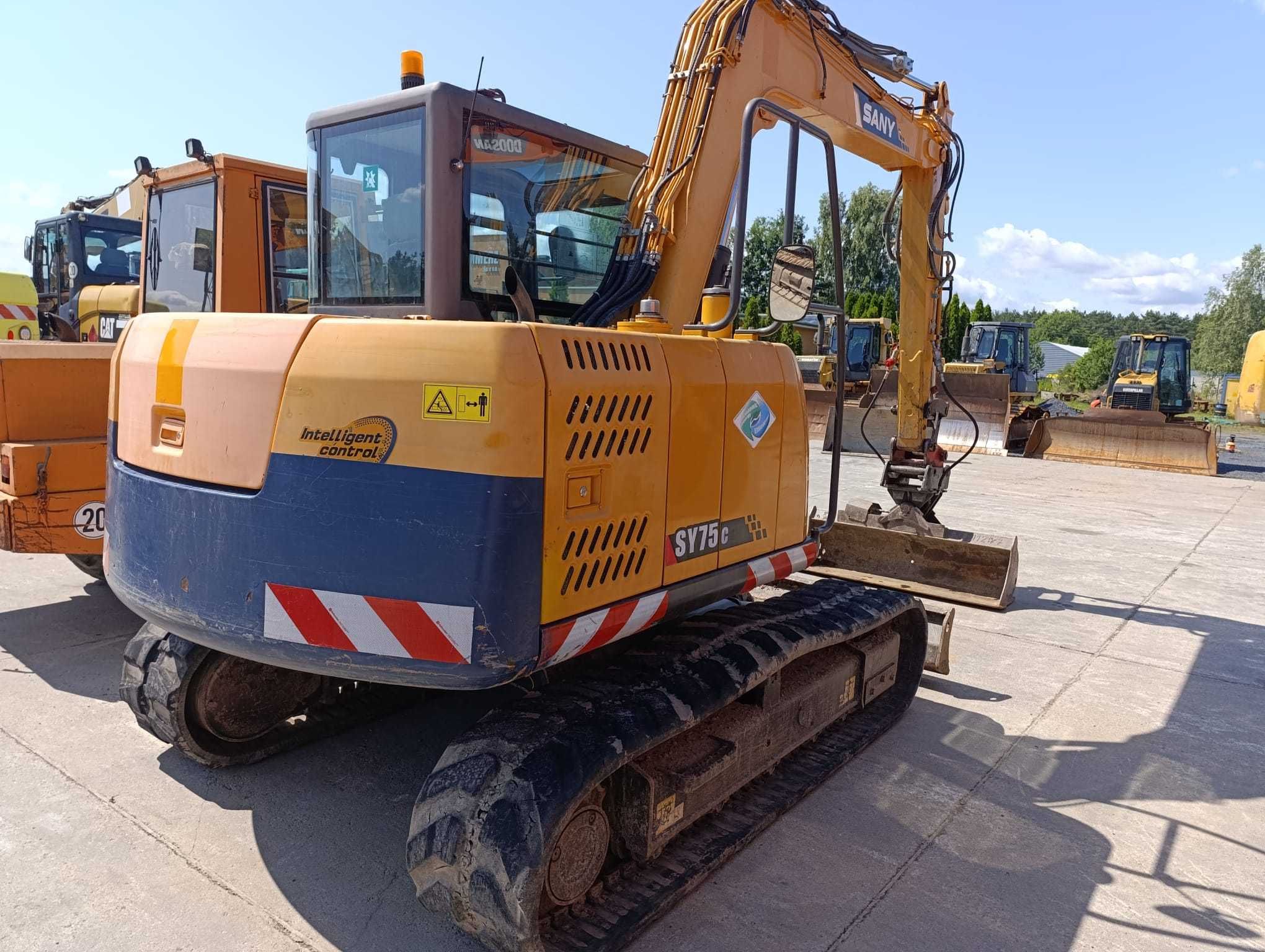 Minikoparka SANY SY75C waga 7280kg z 2015r klimatyzacja sprowadzona .