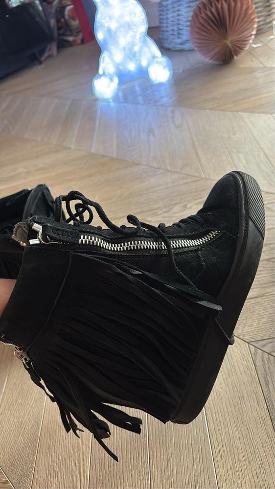 GIUSEPPE ZANOTTI Lorenz Fringe Wedge Sneakersy High Top
