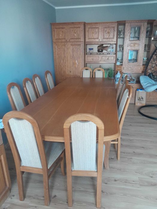Stół dębowy używany  solidny 250cm x120cm 10krzeseł