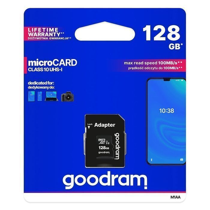 Karta Pamięci Goodram Microcard 128GB UHS-I Class 10 z Adapterem SD