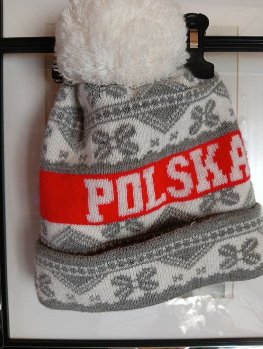 Czapka zimowa pompon polska kibiców