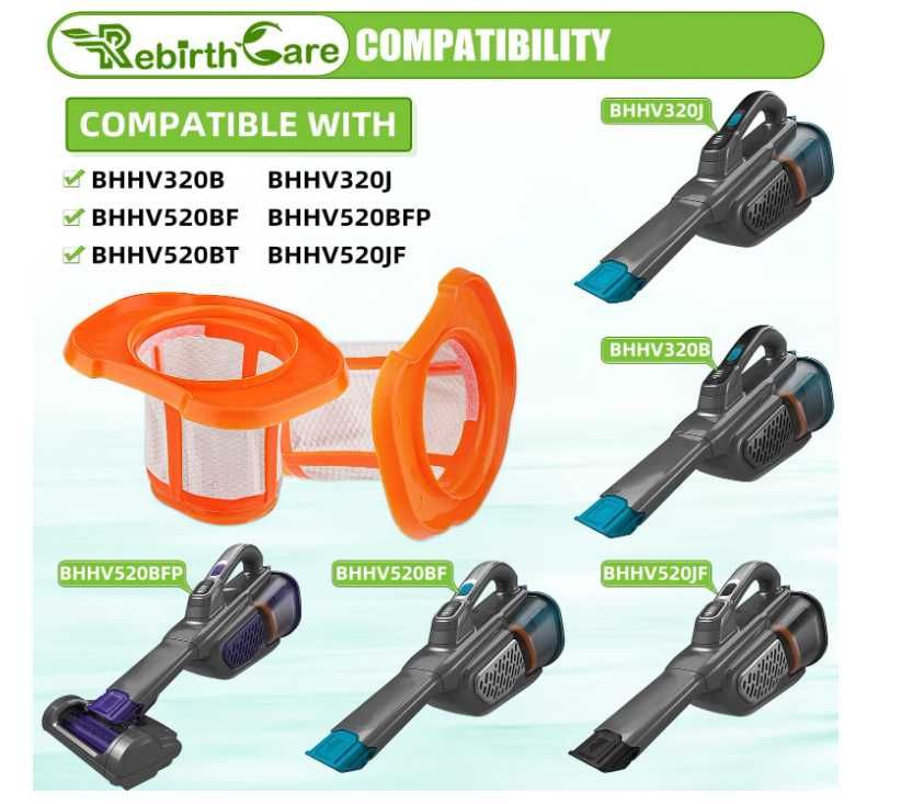 Rebirthcare 3szt filtrów do Black+Decker BHHV320B