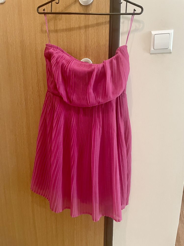 Sukienka różowa letnia Zara 36 Ala Barbie