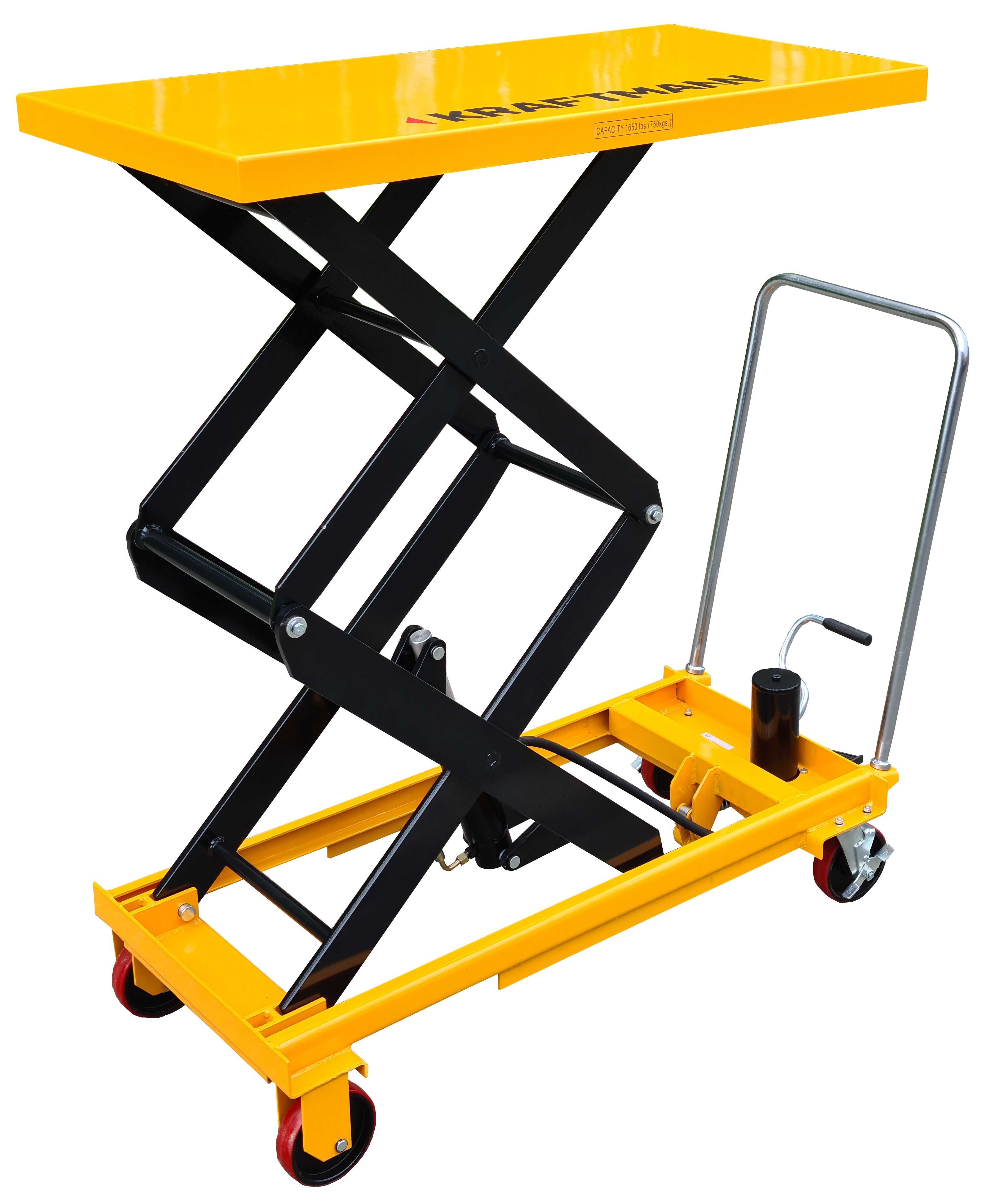 Wózek nożycowy stołowy podnośnikowy mobilny stół KRAFTMANN 150cm 750kg