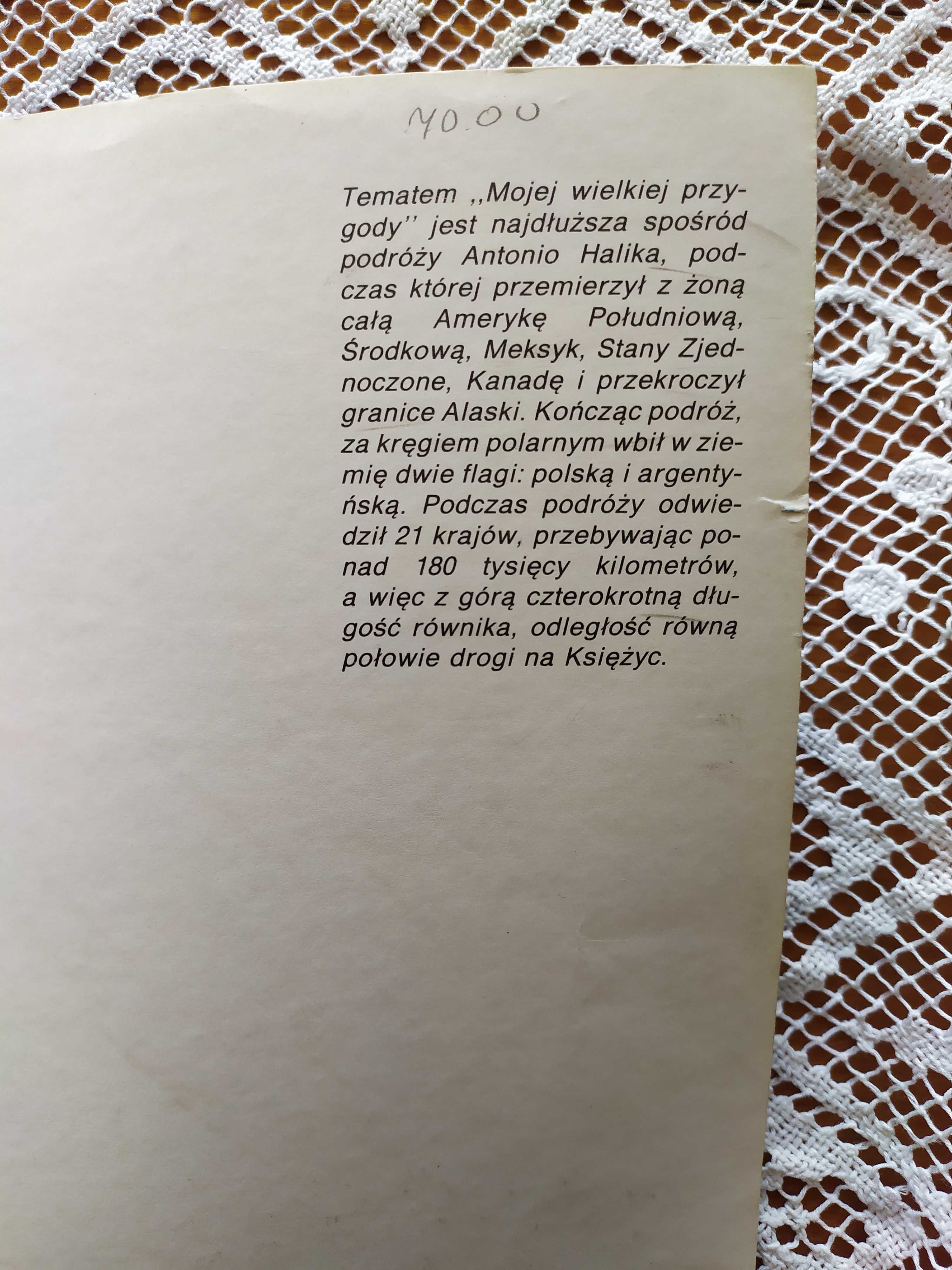 Moja wielka przygoda Tony Halik, wyd Glob 1988, literatura podróżnicza