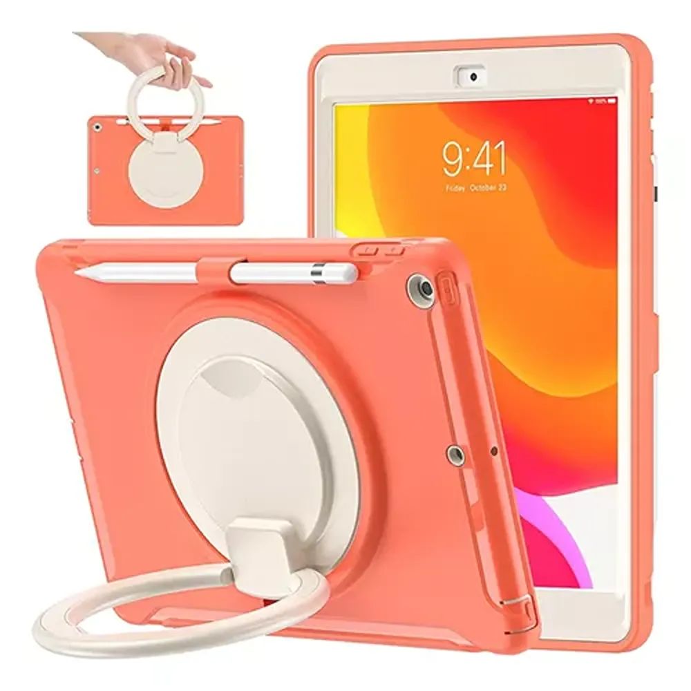 Etui do iPad 9/8/7 10.2 z Podstawką i Miejscem na Rysik Pomarańczowe