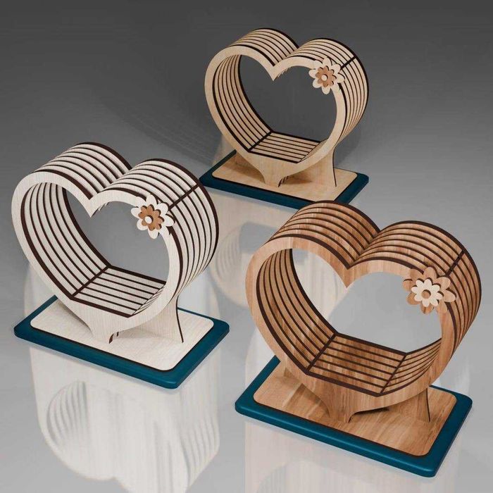 Porta velas em forma de coração