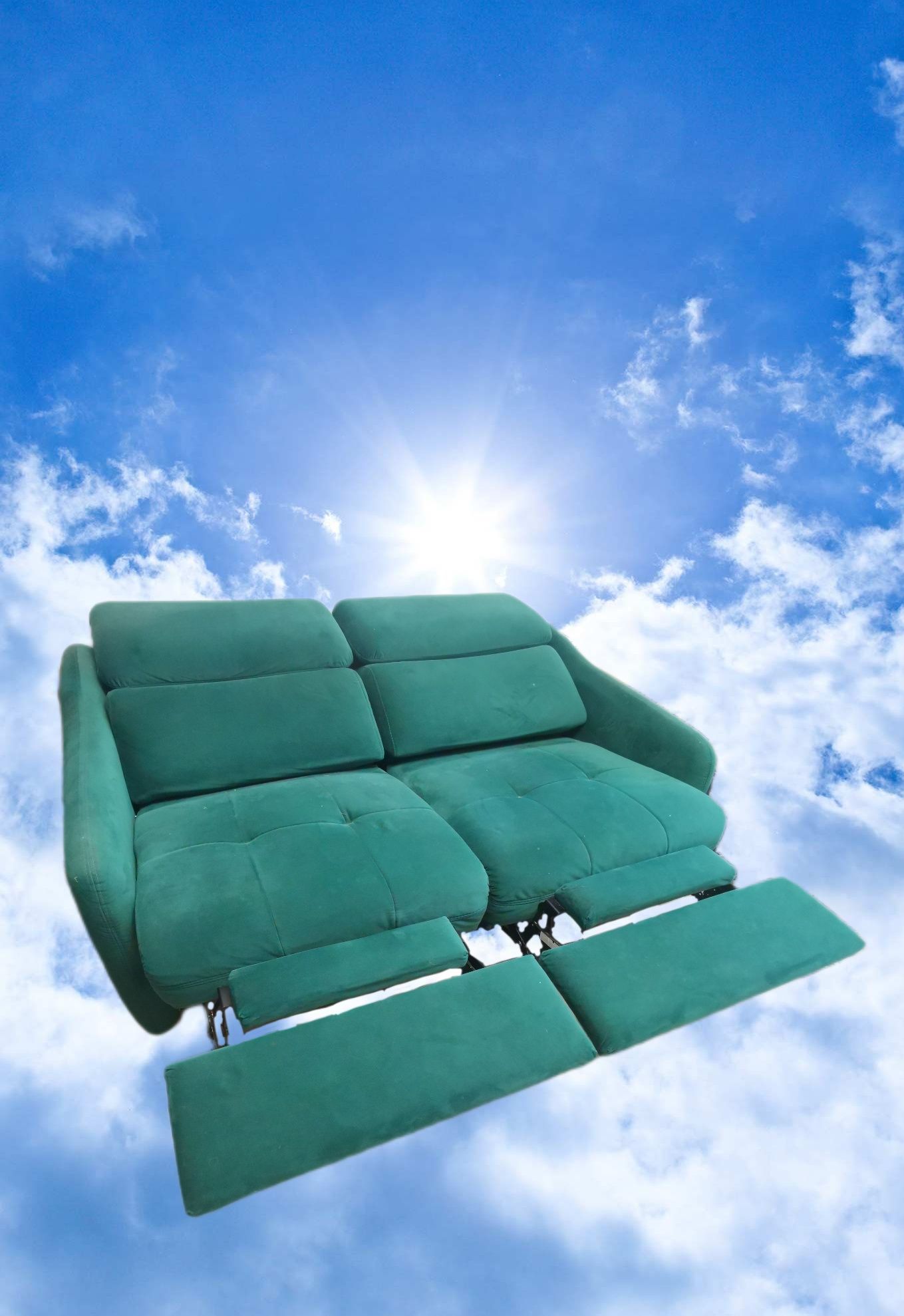 Fotele relaks segment DOMANI elektr. funkcja relax butelkowa zieleń