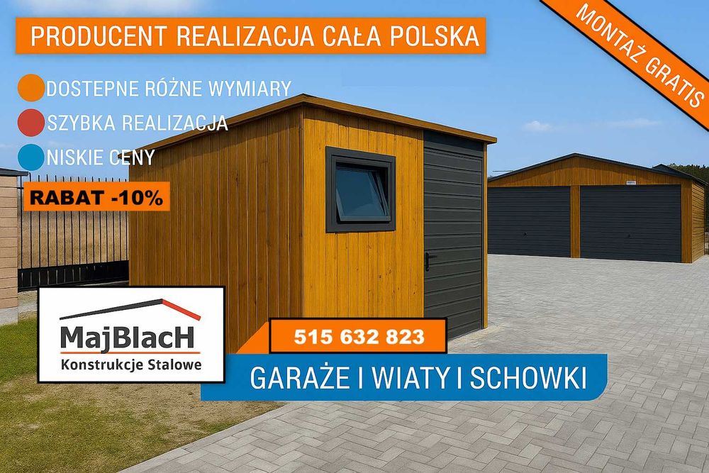 Złoty Dąb - Schowek / Wiata / Altana na Narzędzia  / Garaż – Maj-Blach