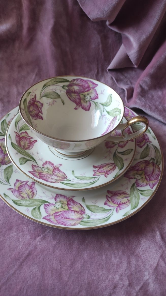 Trio Heinrich &Co. Przepiękna markowa stara porcelana
