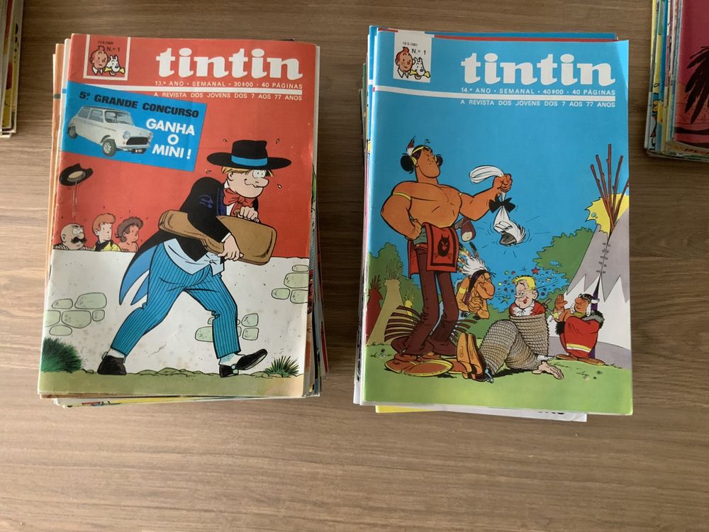 Revistas Tintin anos 11, 12, 13 e 14 completos e ano 15 incompleto