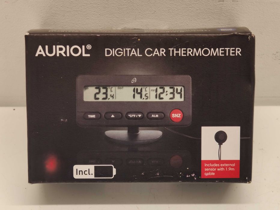 Termometr cyfrowy Auriol czarny do auta samochodu do domu