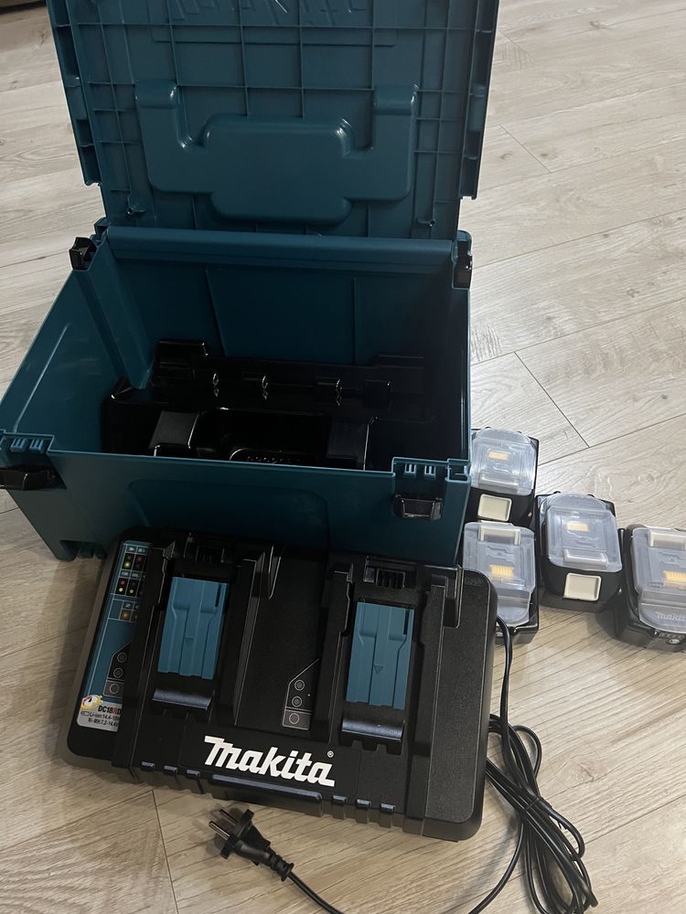 Makita 4 батареї, двойна зарядка, кейс