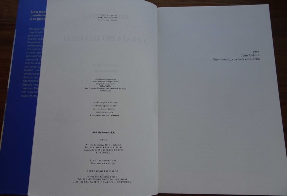 A Praia do Destino de Anita Shreve