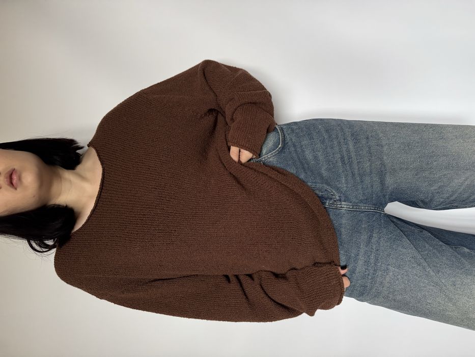 Вʼязаний шоколадний джемпер светр