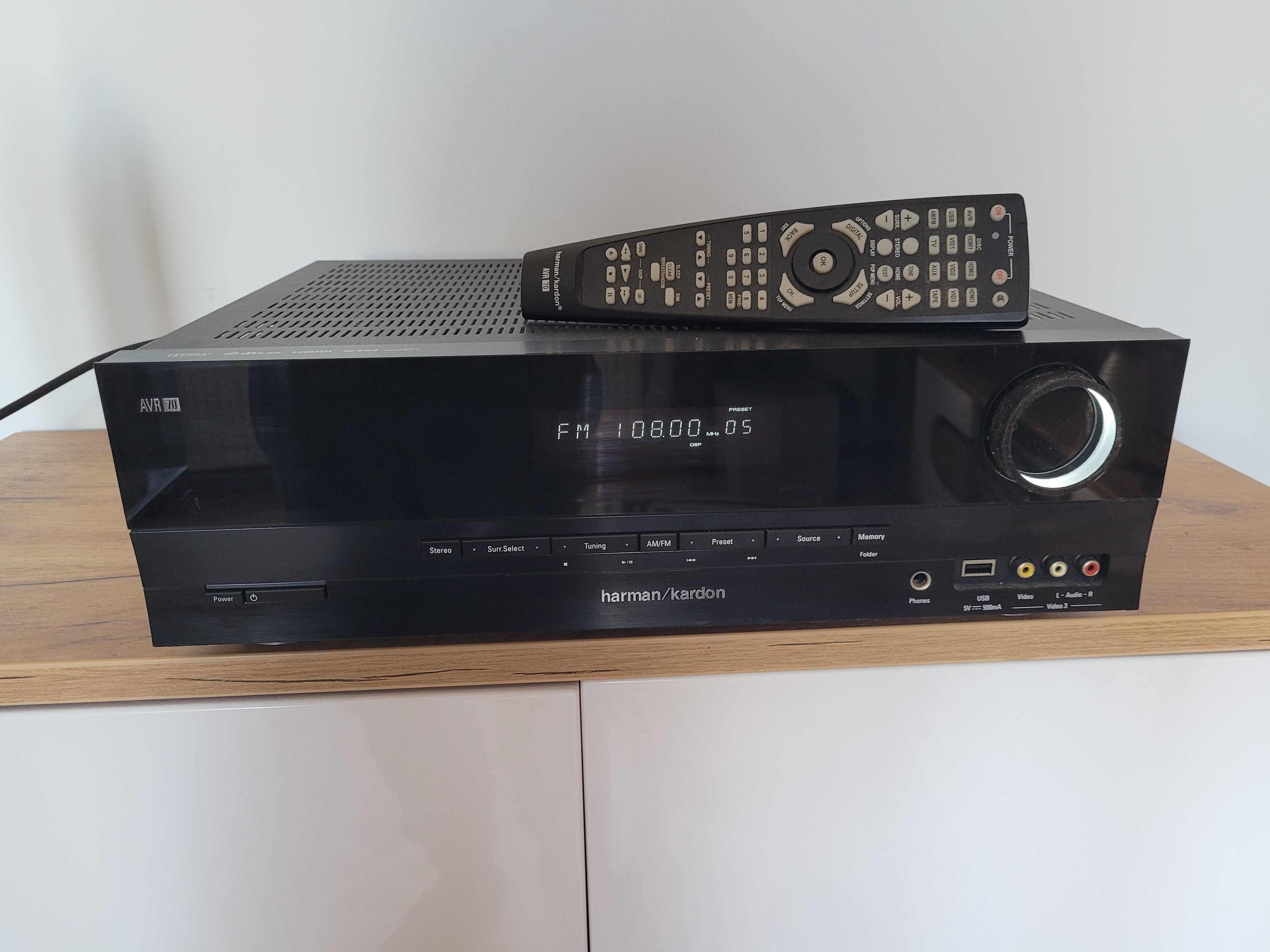 Amplituner Harman/Kardon AVR 70 + pilot + głośniki