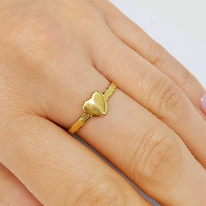 Złoty pierścionek serce 585 GOLD MONEY