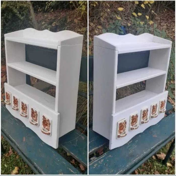 Półka drewniana z ceramicznymi szufladkami Włocławek