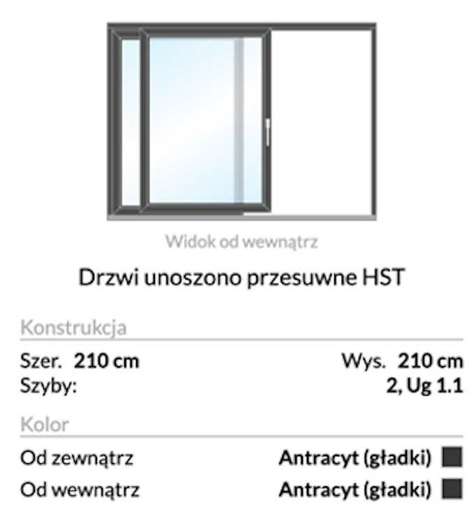 HST okno tarasowe z niskim progiem na profilu PVC firmy VEKA w VETREX