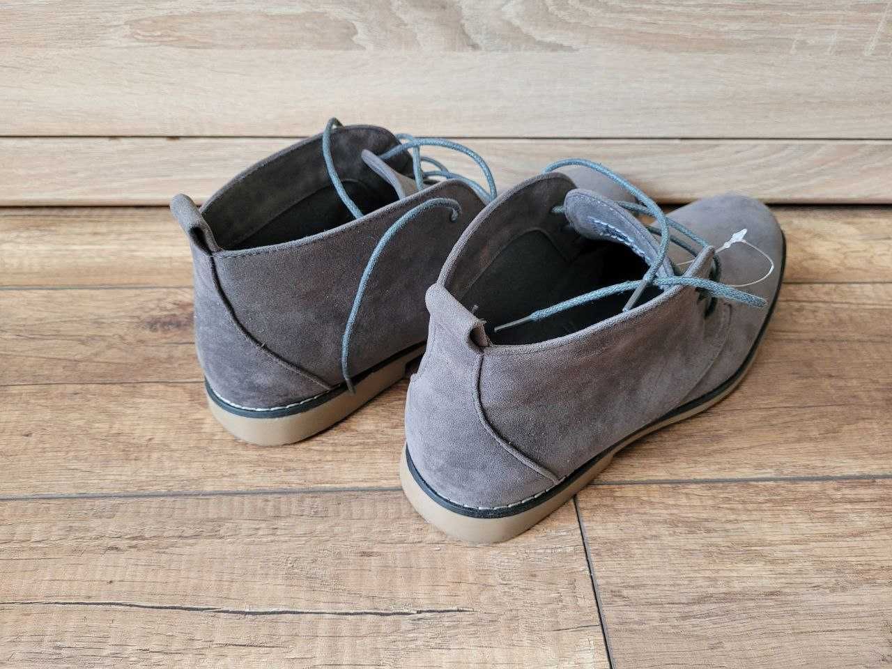 Продам мужские туфли, полуботинки замшевые серые 44 размер