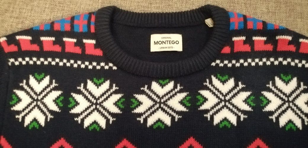 Nowy sweter świąteczny MONTEGO rozm L męski marry xmas