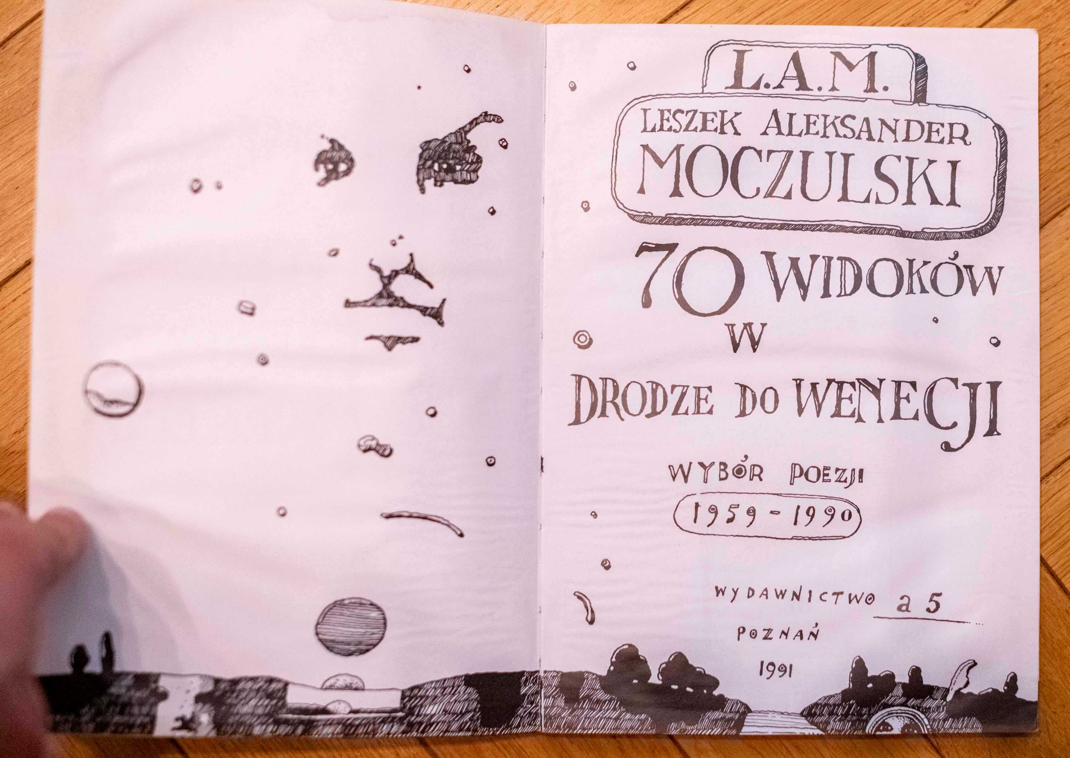 Moczulski 70 Widoków W Drodze Do Wenecji Poezja Wydawnictwo a5 1990