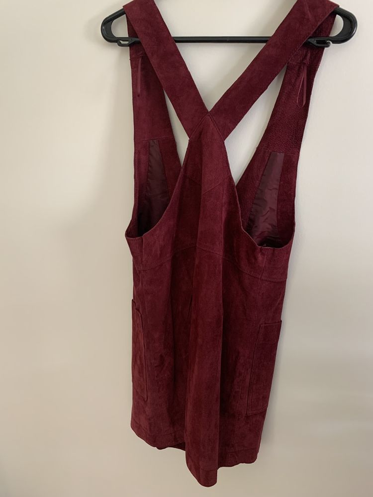 Vestido pele bordeaux Mango S