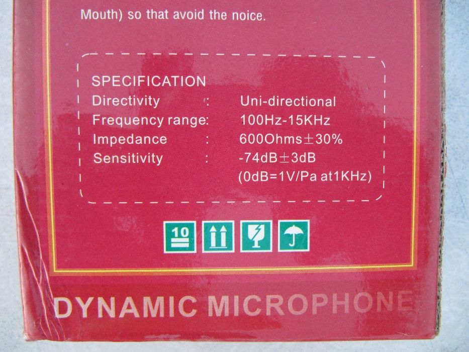 Микрофон динамический Sony, новый, для караоке с выключателем
