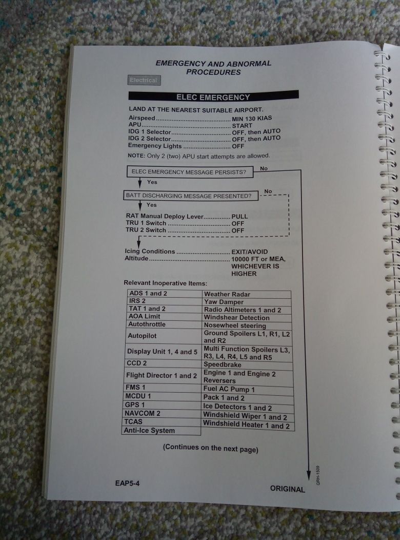 Embraer 170 Quick Refernce Handbook - czeklisty do samolotu