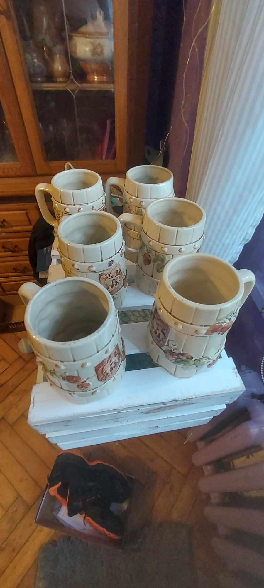 Stare kufle ceramiczne okocim
