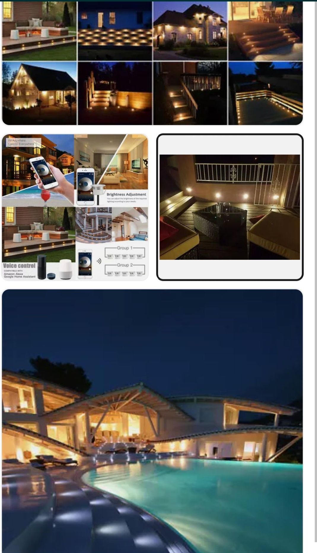 Zestaw 10 wpuszczanych w podłogę reflektorów LED WiFi APP