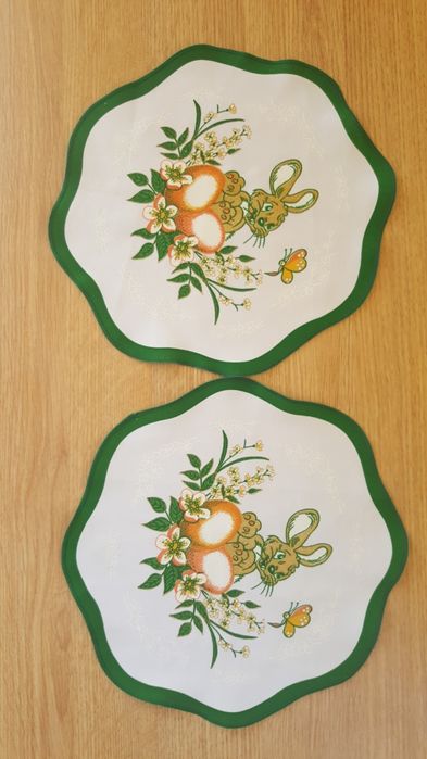 Serwetki wielkanocne jaja zajączek biało-zielone 2 szt.