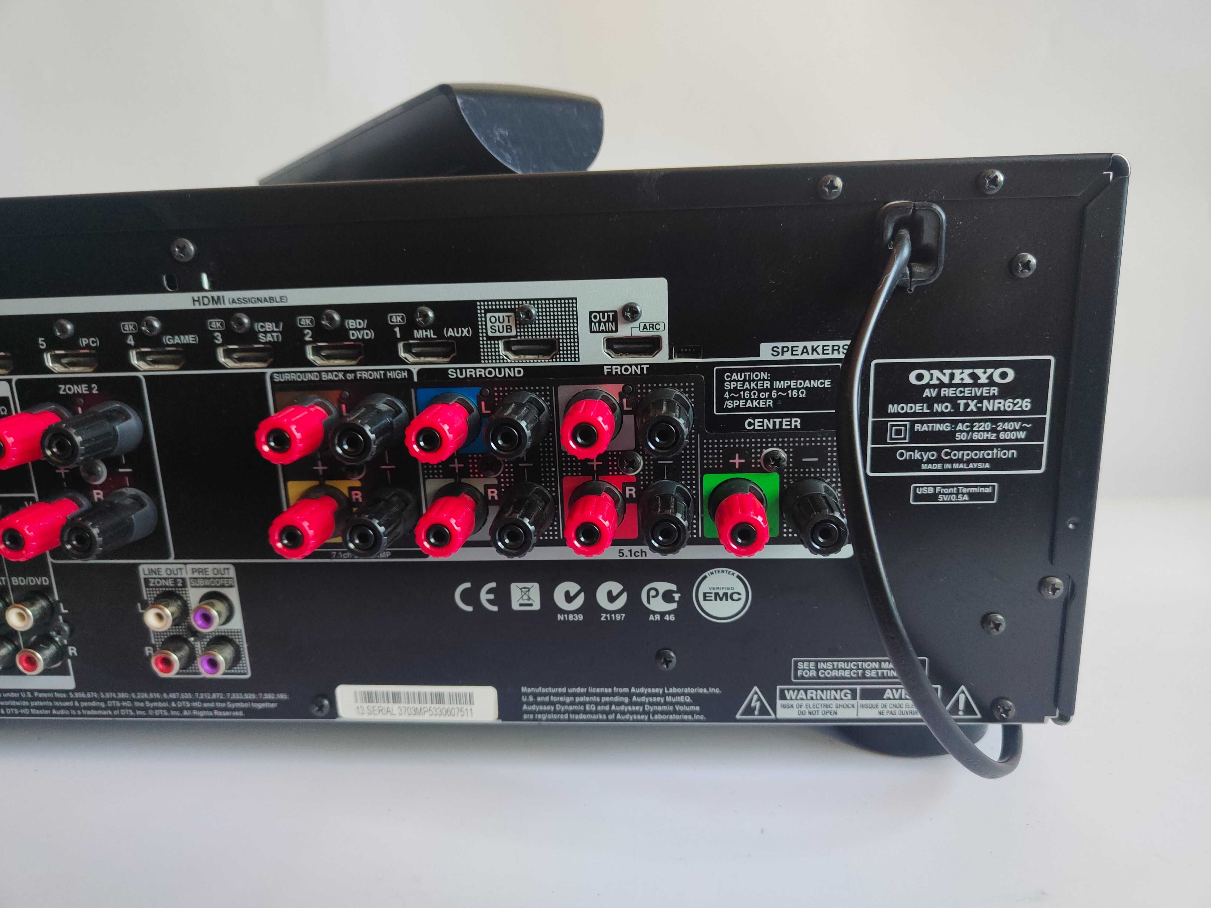 Amplituner ONKYO TX-NR626 z pilotem