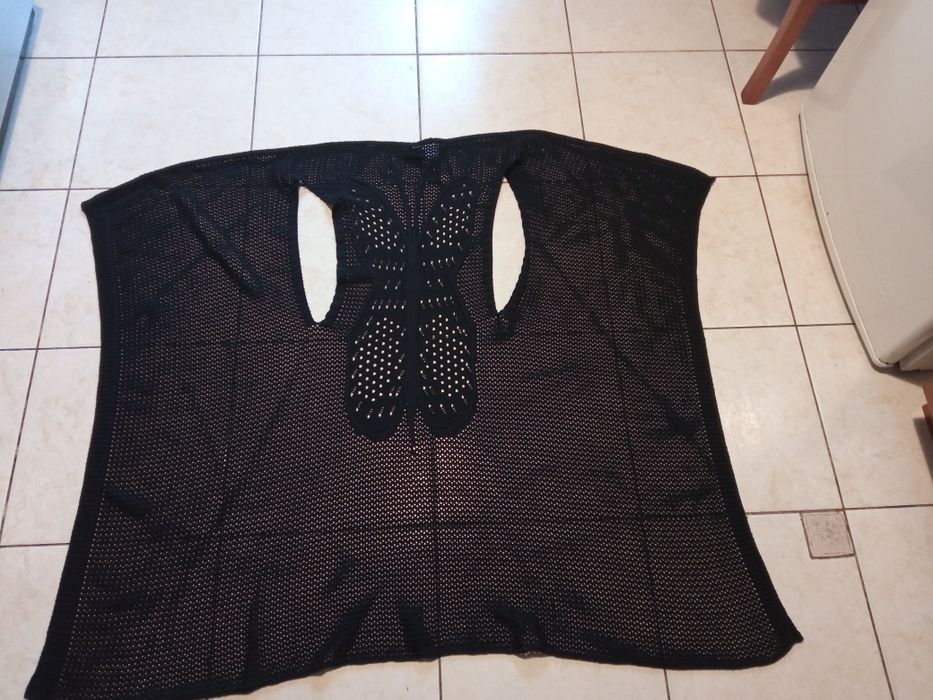 Kamizelka M czarna damska bawełniana elegancka z motylem