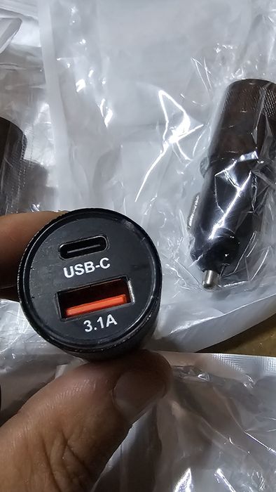 Carregador isqueiro carro usb type-c