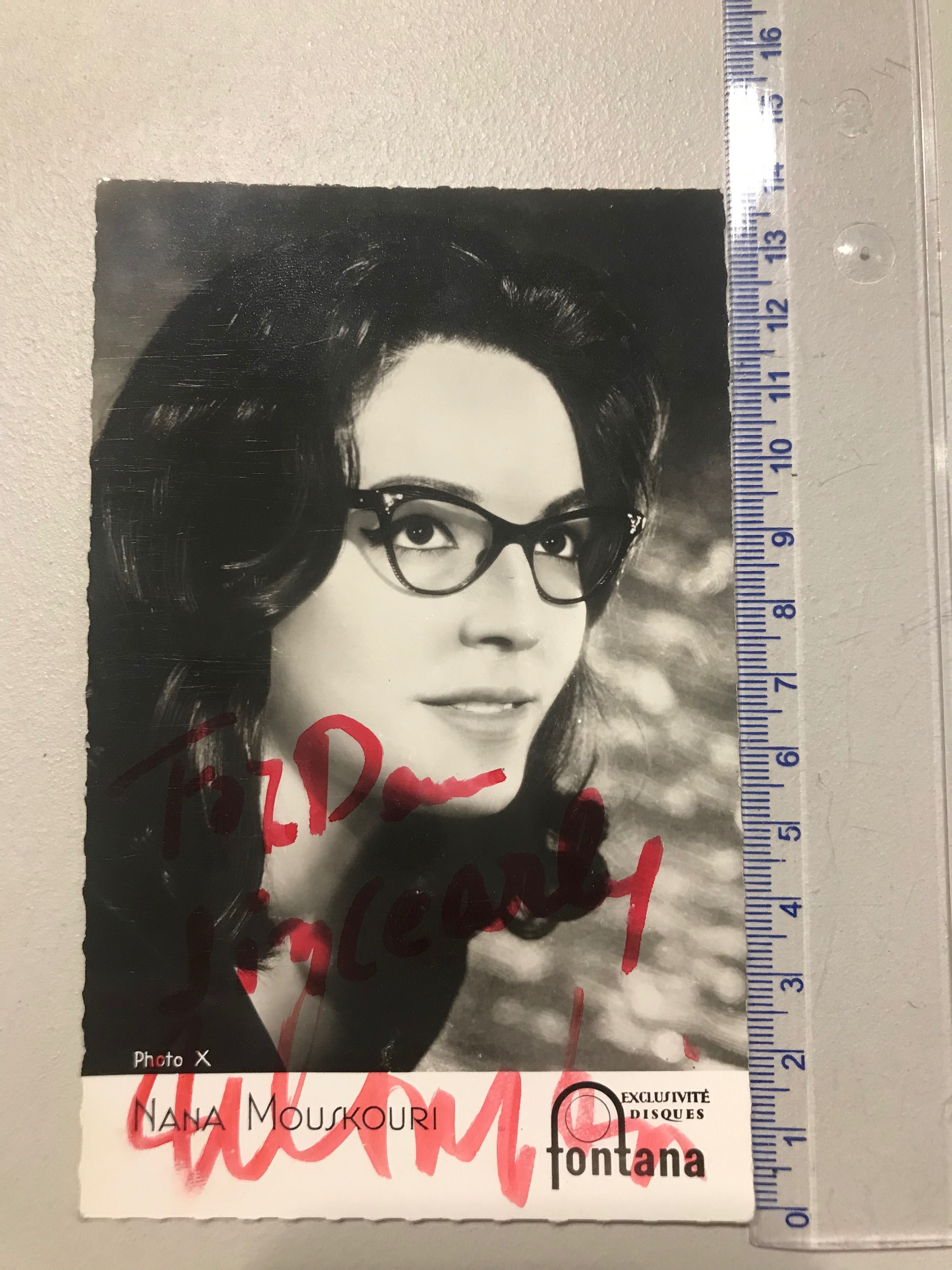 Nana Mouskouri zdjecie z autografem i koperta