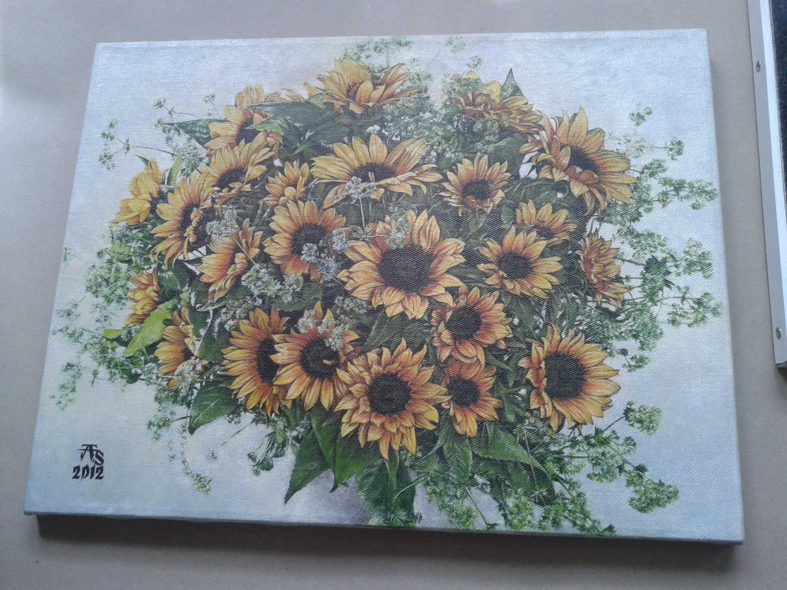 Obraz wrocławskiego artysty odsprzedam 40x30 Słoneczniki