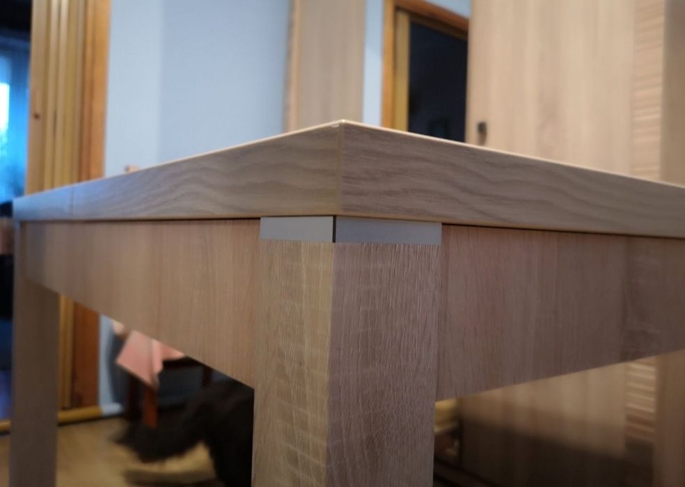 Stół rozkładany 90x90 jasny dąb + 2 wkłady 45 cm